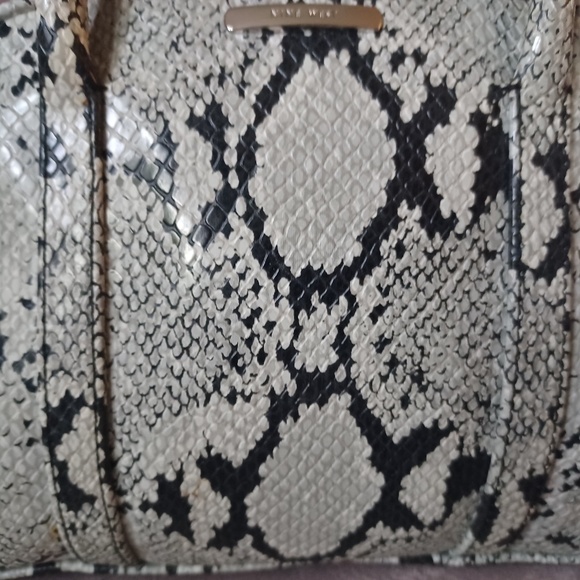 Vintage Nine West Faux Snakeskin Mini Bowler Bag - Picture 8 of 10